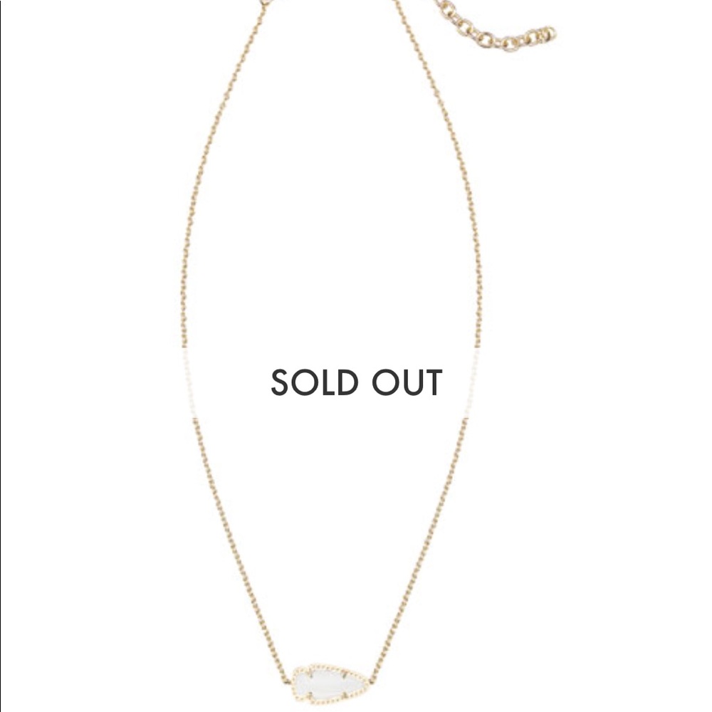 Skylie White Pearlescent Arrow Necklace